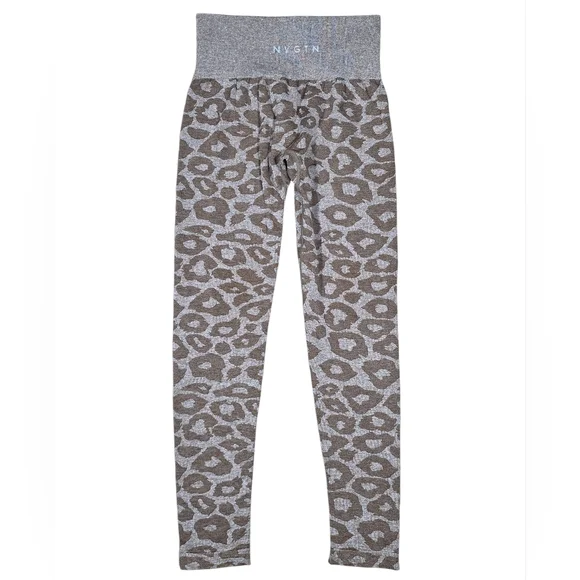 NVGTN Mocha Leopard Seamless Leggings Workout Activewear Gym - Picture 3 of 7